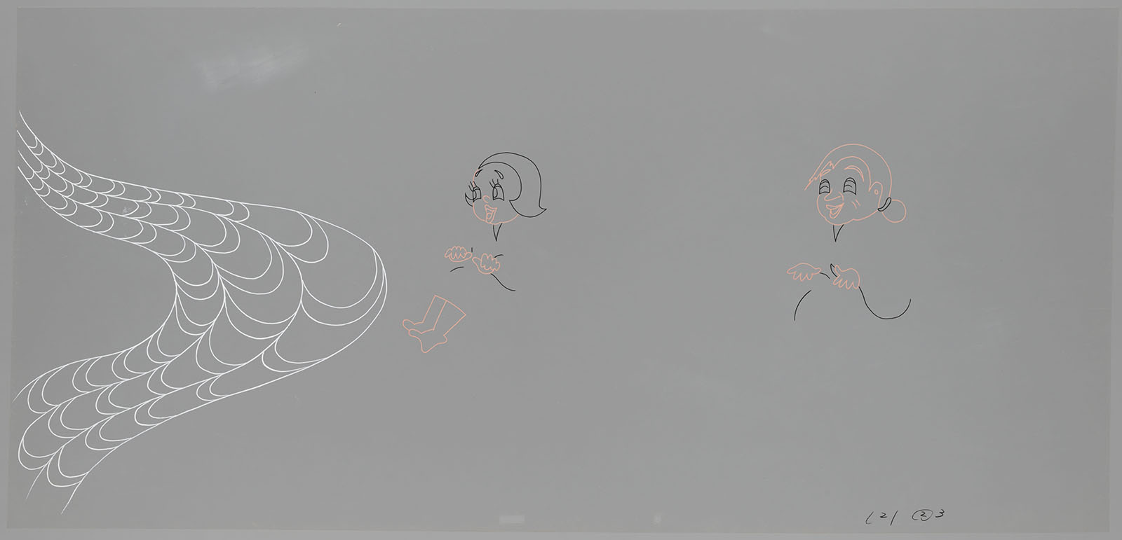 (4) Traced cel: Cel animation production process